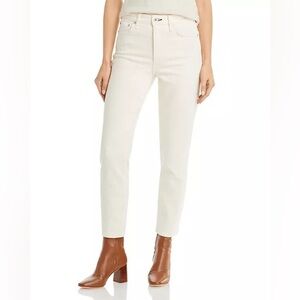 Rag & Bone Nina High-Rise Ankle Cigarette Jeans Ecru | Size 28